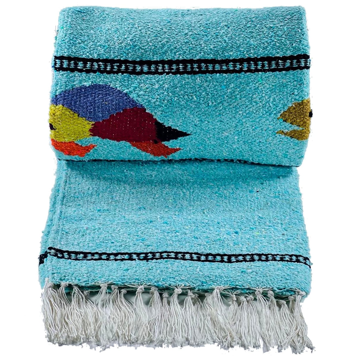 Baja Trader Serape, Mexican Blanket, Yoga Mat, Camping Blanket, Beach Blanket, Picnic Blanket, Handmade Woven Throw Blanket, Home Decor, Car Blanket (Sea Turtle)