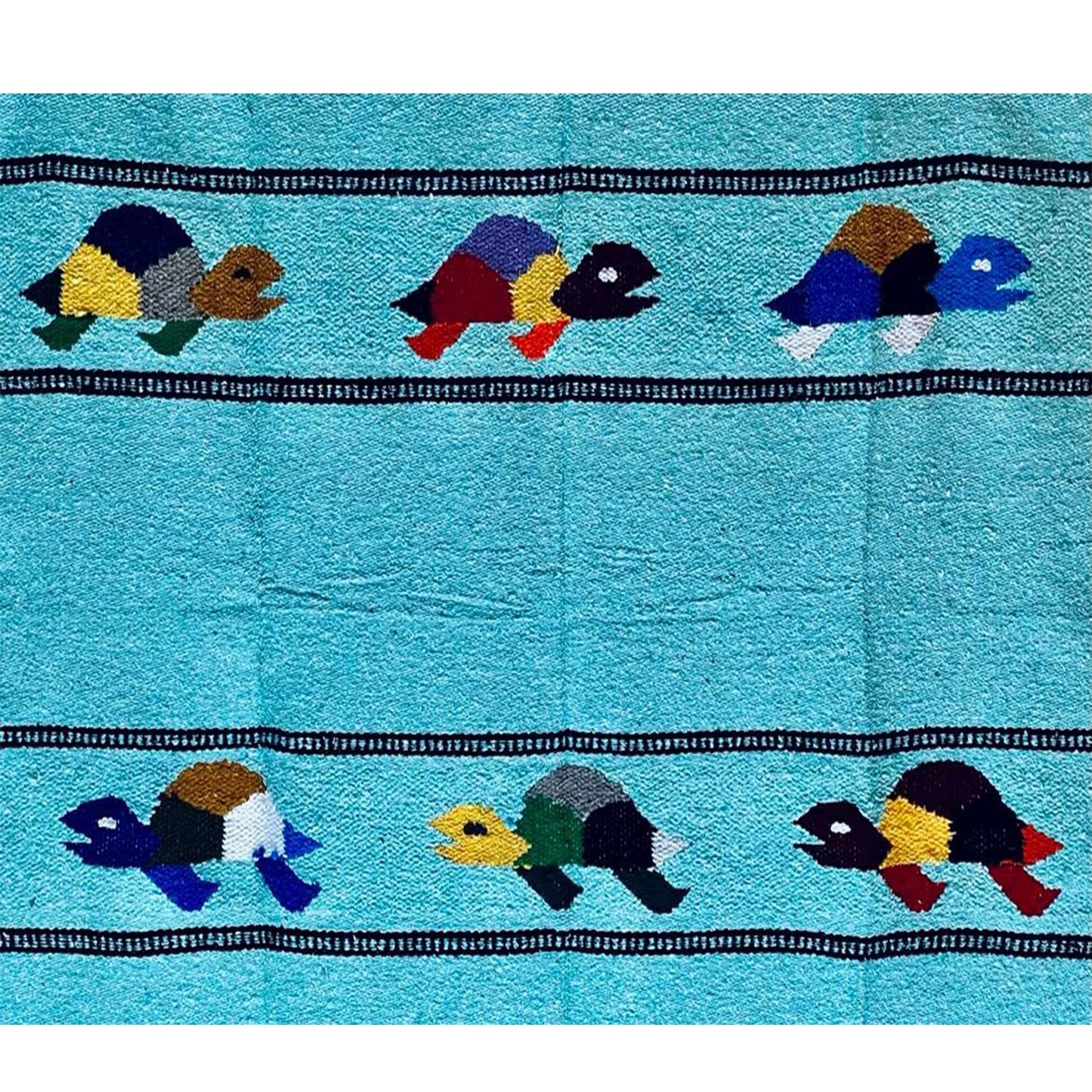 Baja Trader Serape, Mexican Blanket, Yoga Mat, Camping Blanket, Beach Blanket, Picnic Blanket, Handmade Woven Throw Blanket, Home Decor, Car Blanket (Sea Turtle)