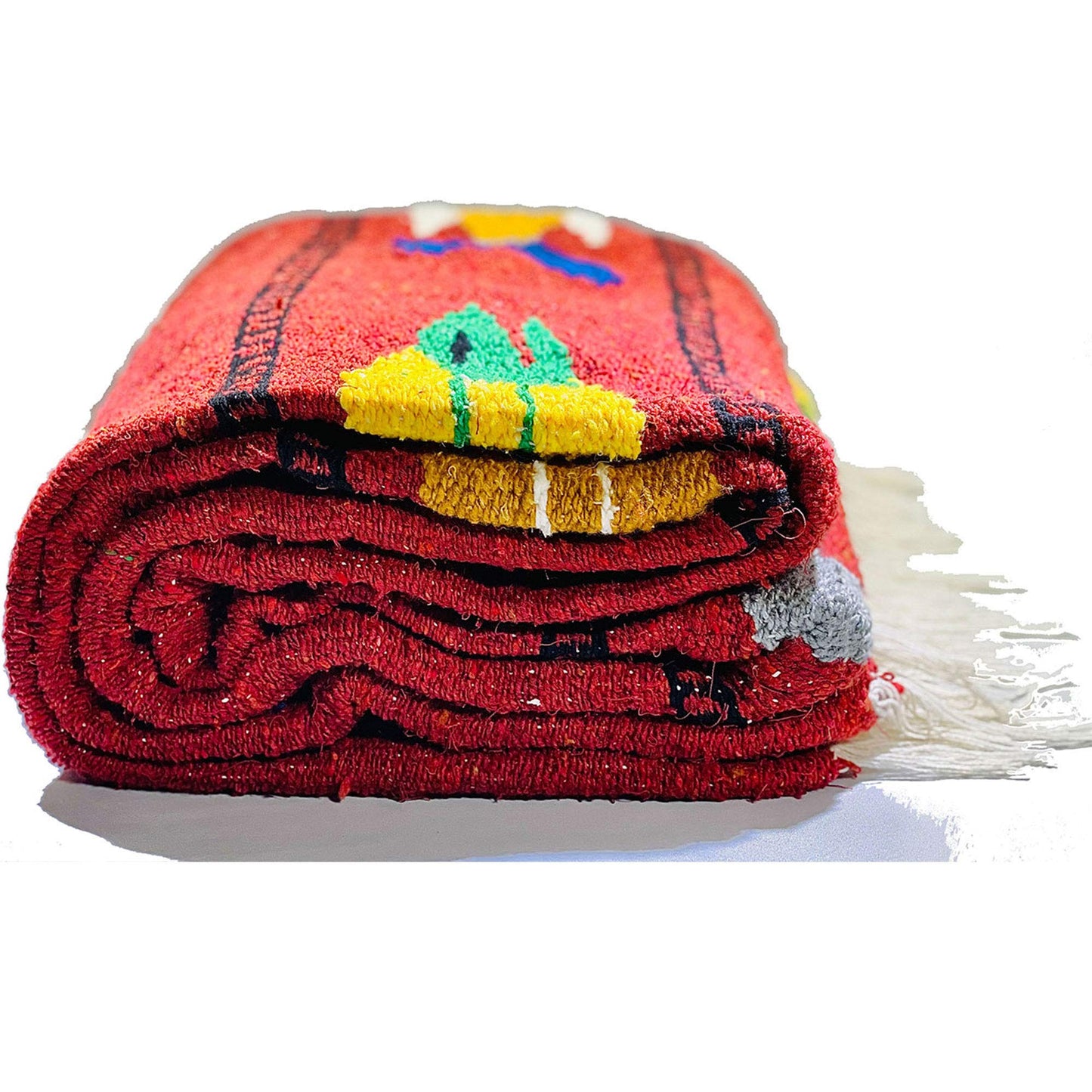 Serape Mexican Blanket, Yoga Mat, Camping Blanket, Beach Blanket, Picnic Blanket, Handmade Woven Throw Blanket, Home Decor, Car Blanket (Fish)