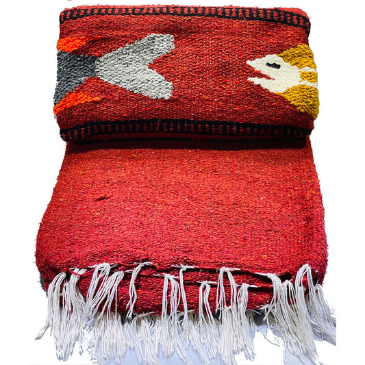 Serape Mexican Blanket, Yoga Mat, Camping Blanket, Beach Blanket, Picnic Blanket, Handmade Woven Throw Blanket, Home Decor, Car Blanket (Fish)